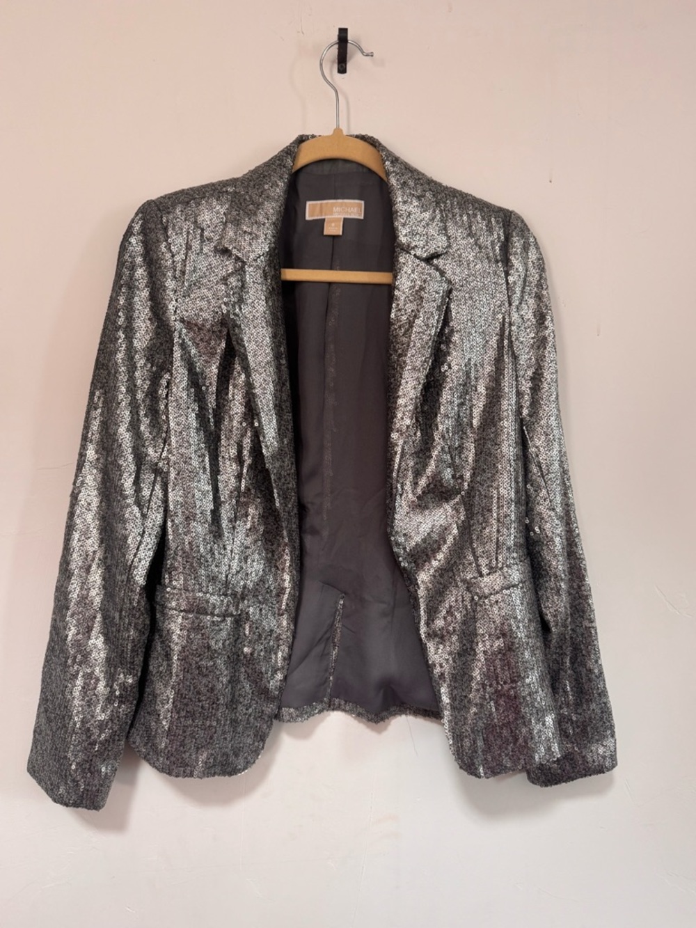 Michael Kors Silver Sequin Blazer Jacket